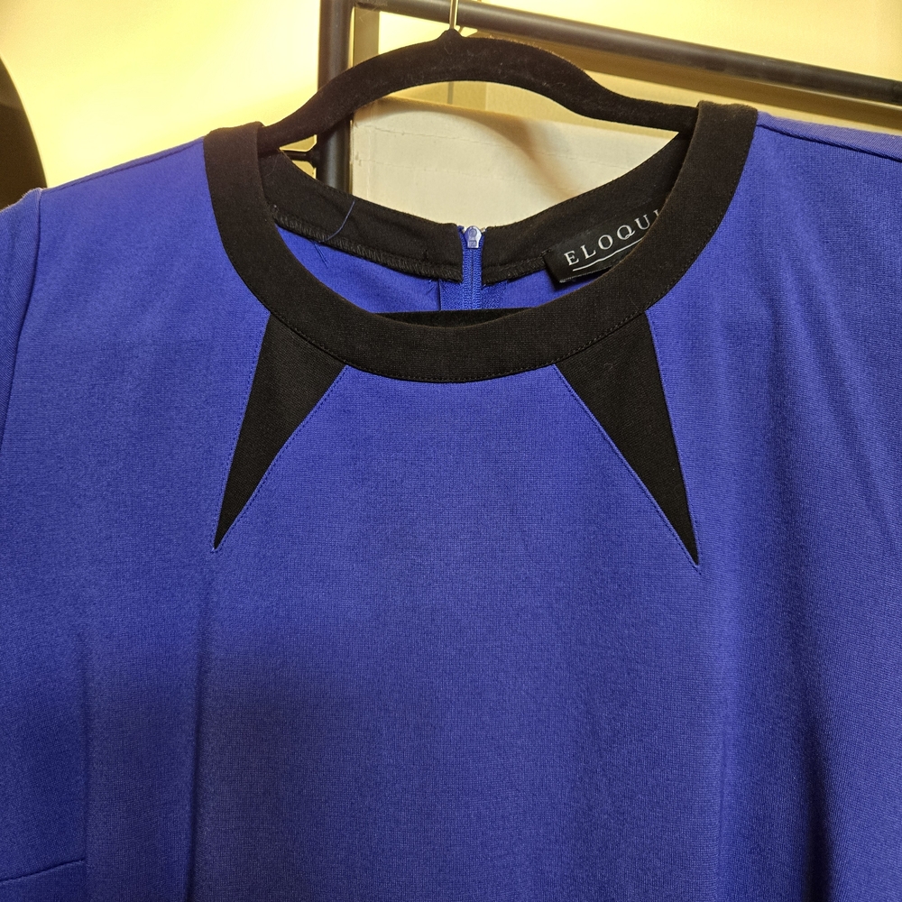 Eloquii Blue and Black Dress - Picture 2 of 5